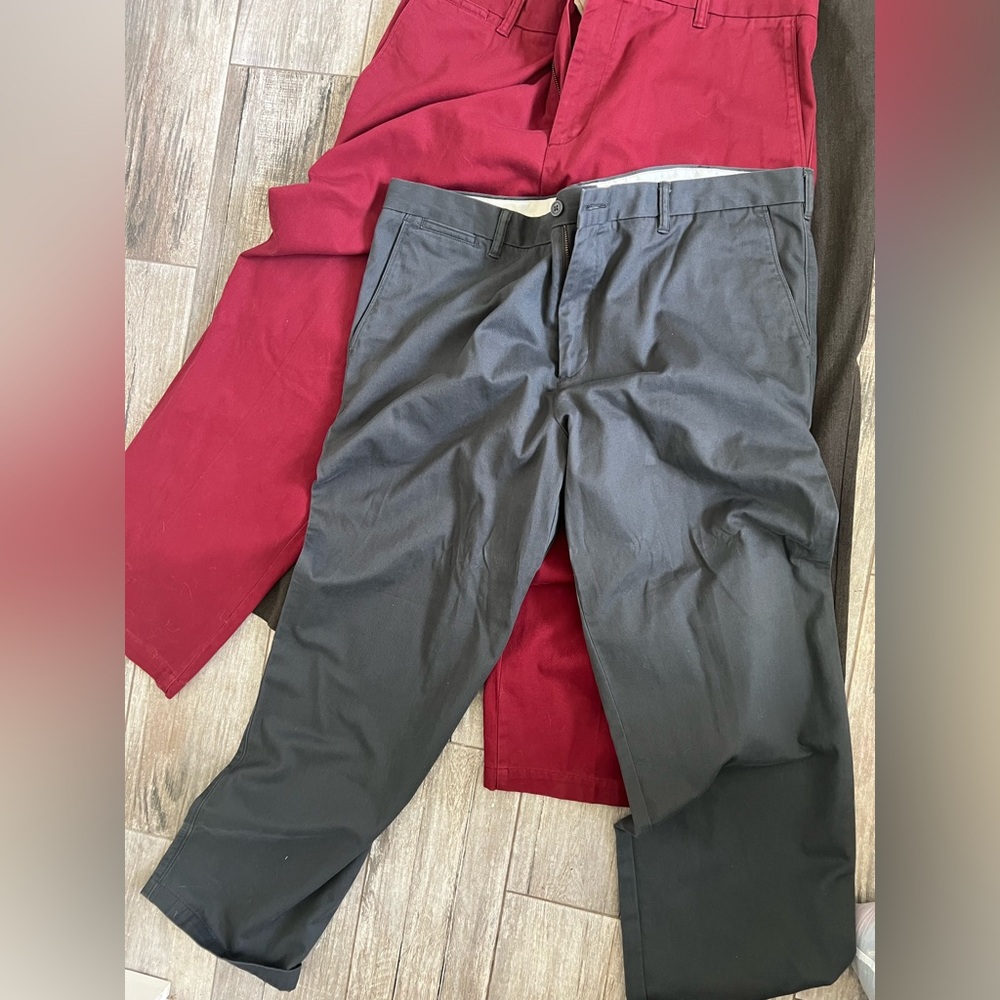 3 Dockers Men's Chinos in Burgundy, Charcoal, and Dark Gray - Picture 8 of 8